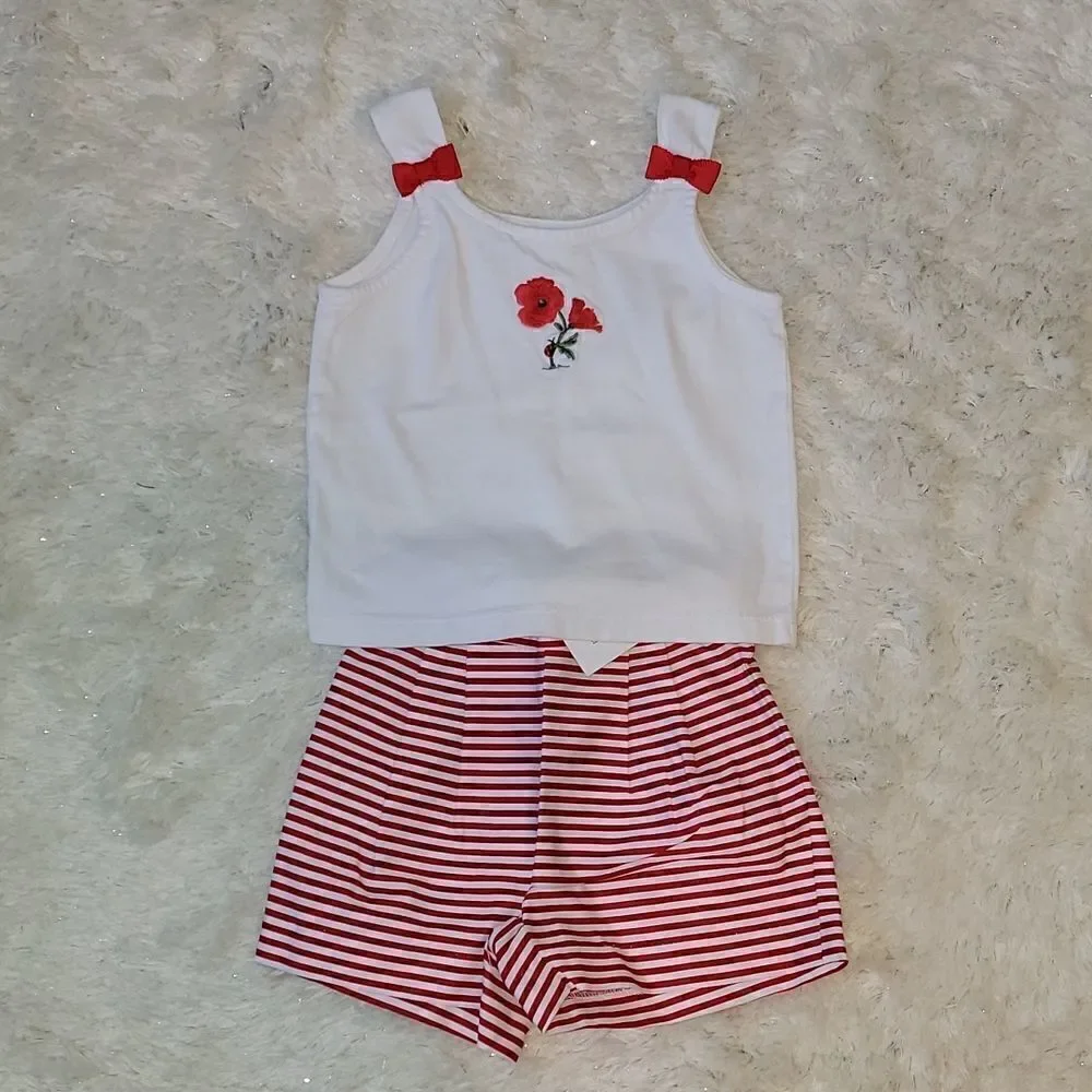 JANIE AND JACK 4-PIECE PATRIOTIC OUTFIT, SIZE 12-18 MONTHS